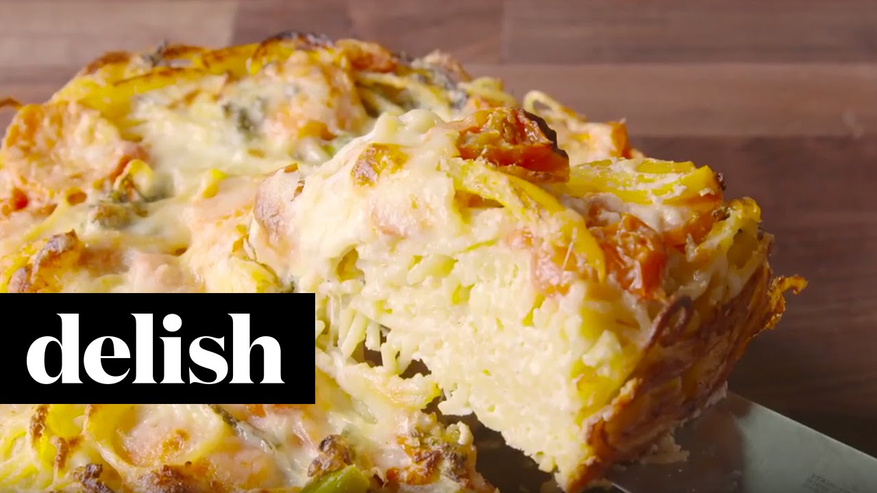 How To Make Veggie Spaghetti Pie | Delish