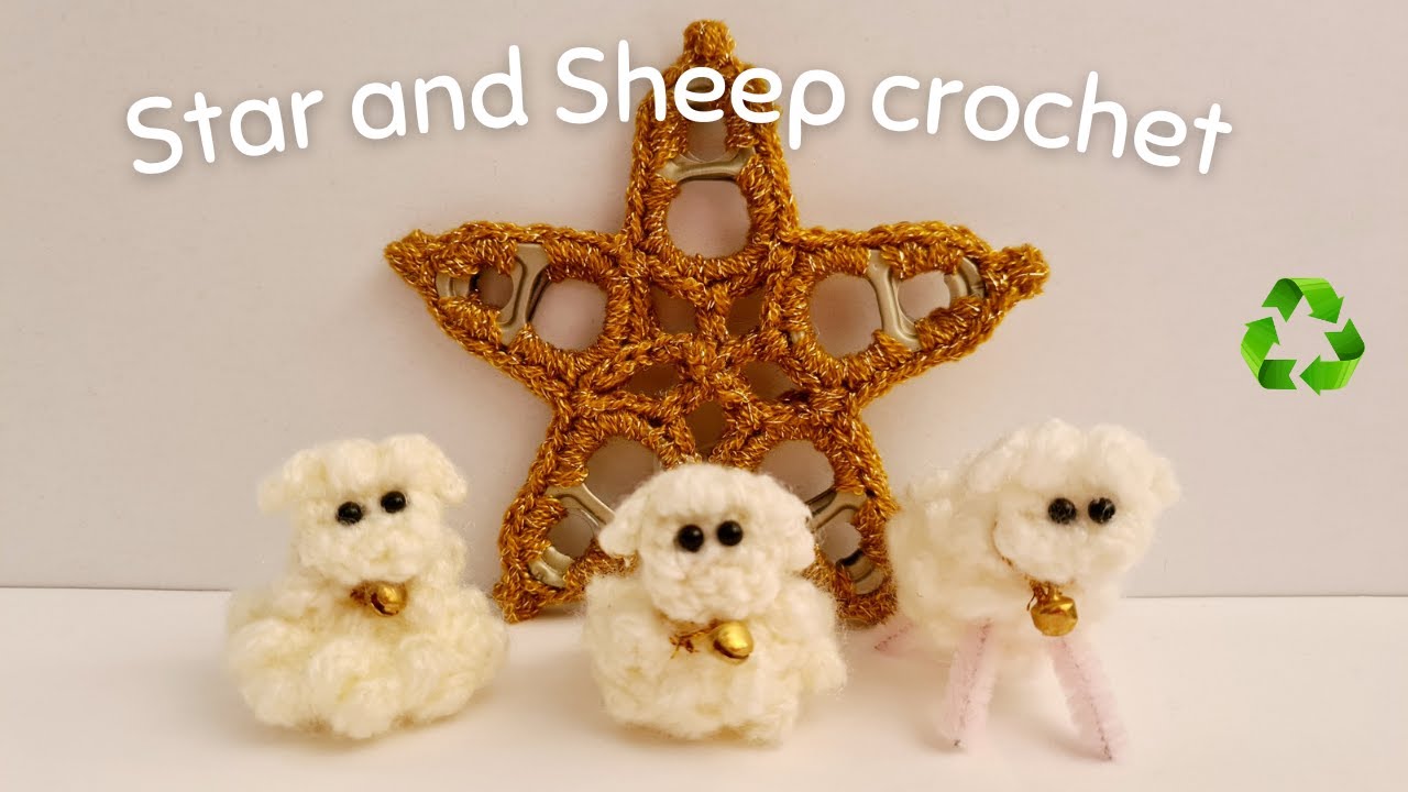 Ovejitas y Estrella para tu nacimiento en CROCHET | Mira esta idea con anillas de lata | BELÉN