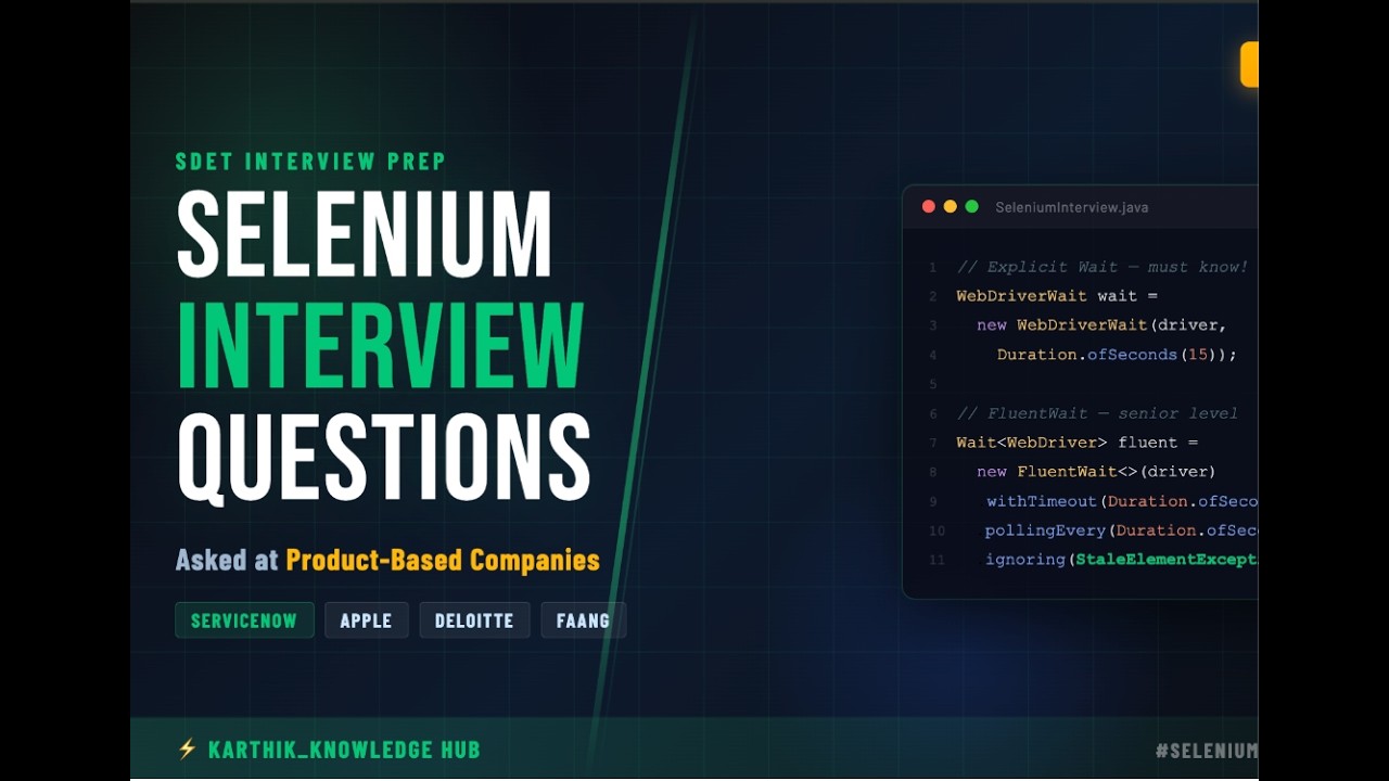Selenium Questions I Was Actually Asked at many Interviews | Real Interview Experience Explained