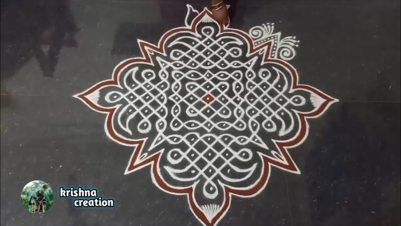 Easy sikku kolam, Kambi kolam | Melikala muggulu | 13x1 dot neli kolam | Beautiful kambi kolam