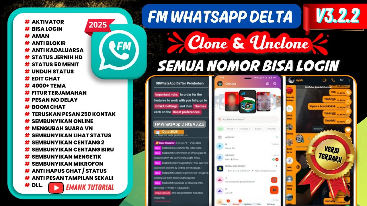 update fmwhatsapp delta v3.2.2 terbaru bulan ini 2025 | wa fm | fm wa | whatsapp mod versi terbaru