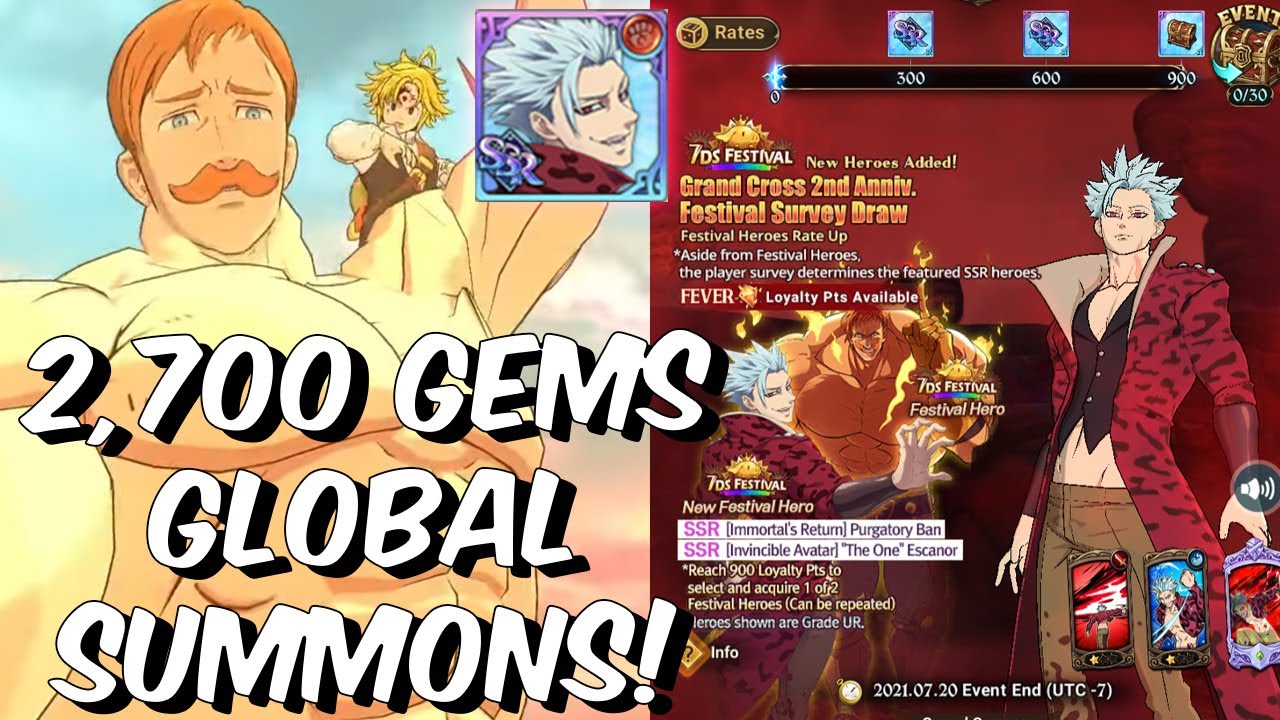 2,700 Gems Purgatory Ban Global Summons - THE #1 BANNER IN THE GAME - Seven Deadly Sins: Grand Cross
