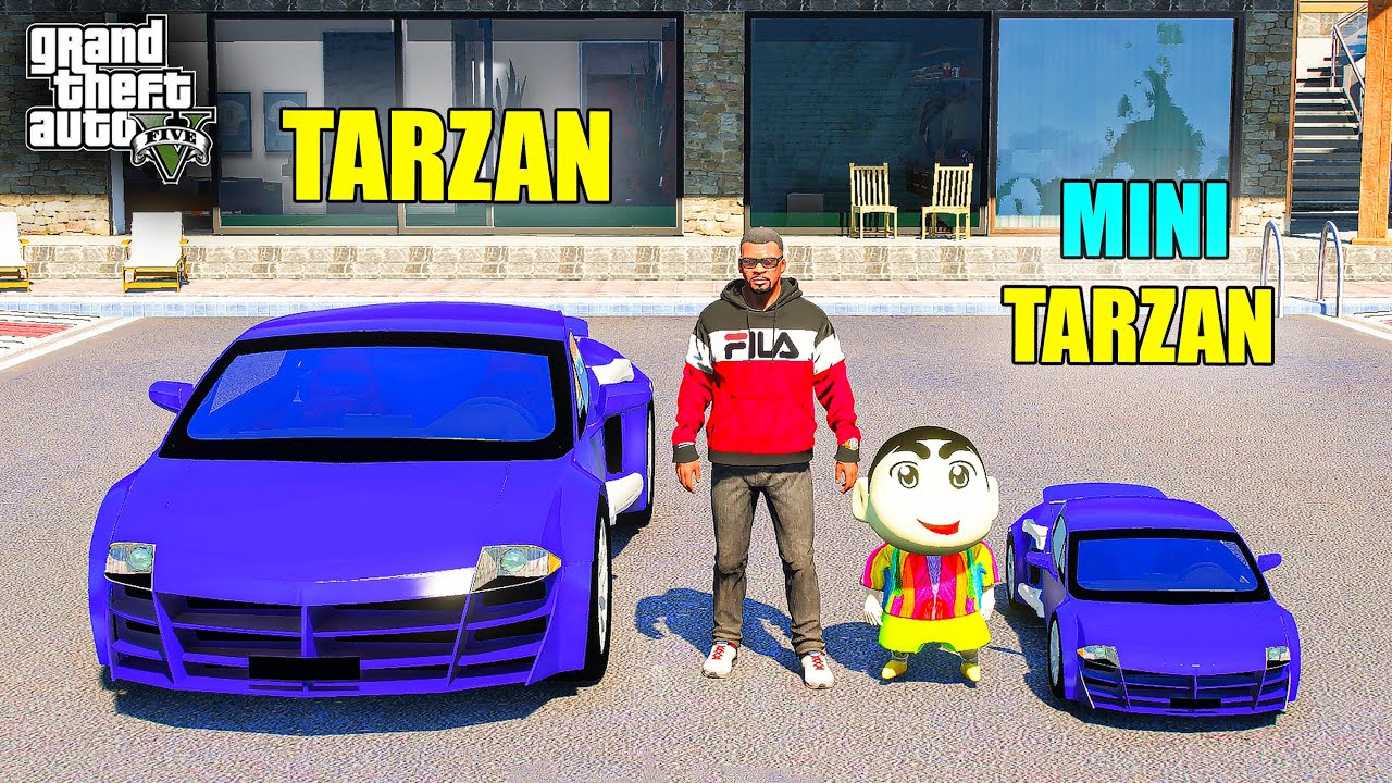 Franklin TARZAN Car VS Shinchan Mini TARZAN Car  in GTA 5 || JNK GAMER
