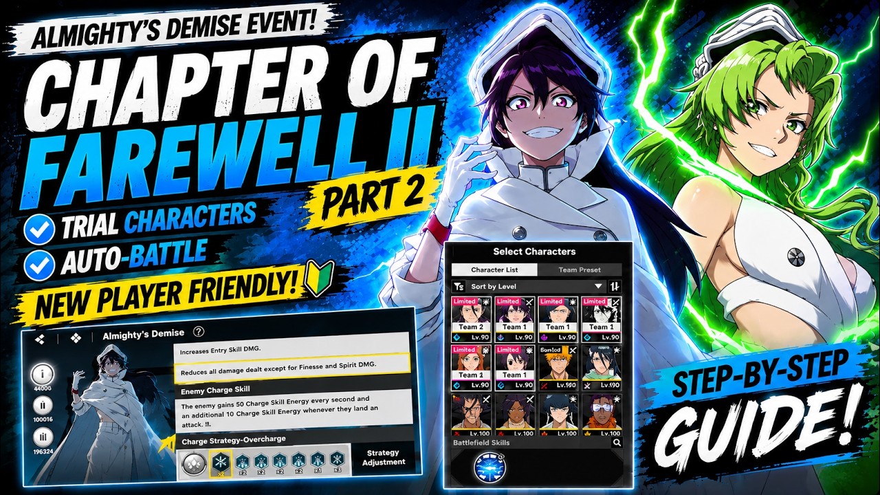 Chapter of Farewell Part 2 F2P Guide | Trial Characters & Auto-Battle | Bleach: Soul Resonance