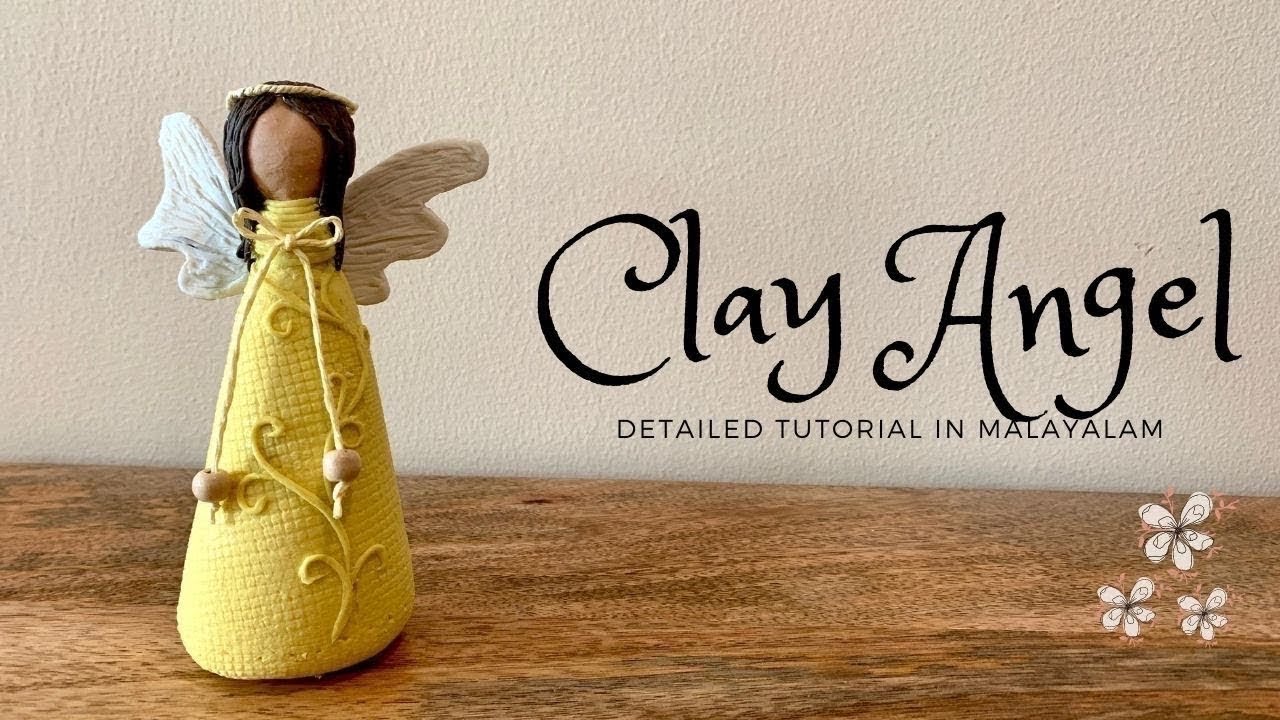 Making a Clay Angel| diy craft in malayalam with English Subtitles