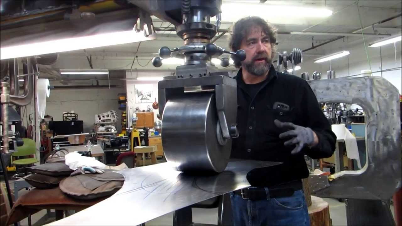 Part 1 Wray Schelin rolls a Jaguar E-Type fender on an English wheel