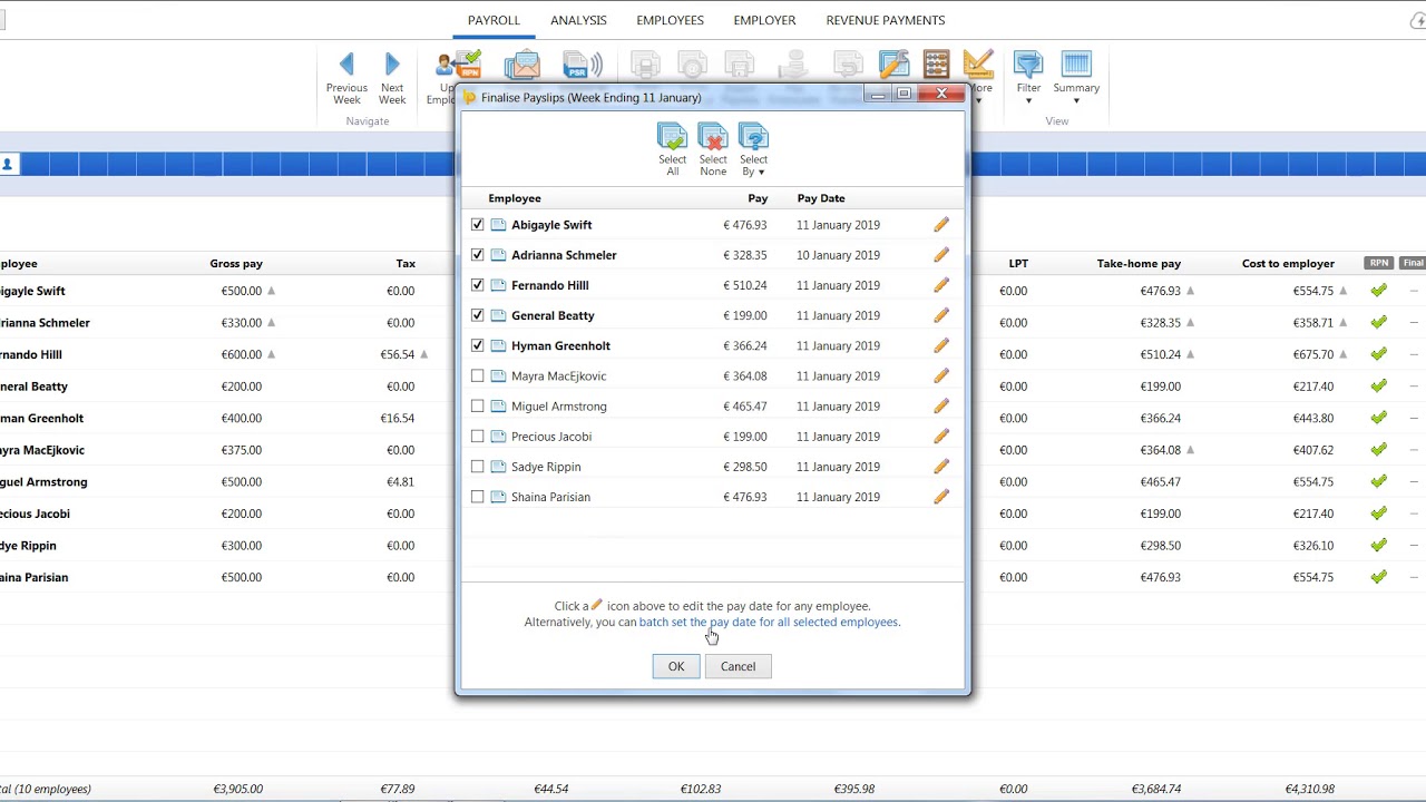 Finalising the Pay Period
