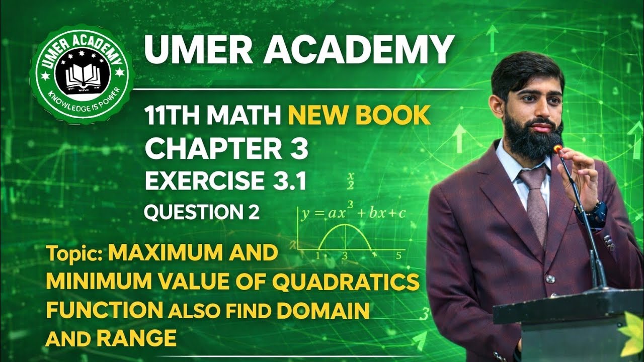 Ch 3 Ex 3.1 Q2 (i, ii) | Max & Min + Domain & Range | 11th Math