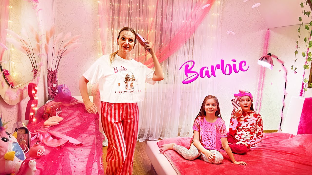 💗 Trăim ca BARBIE 🦩 TRANSFORMĂM Complet CAMERA 🍭 24 ORE ROZ 🩰