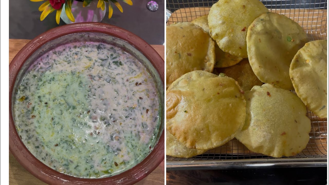 Bathua Ka Raita + Matar Ki Puri = Perfect Winter Meal ❄️.. #viral #song #food #winterrecipies #food 
