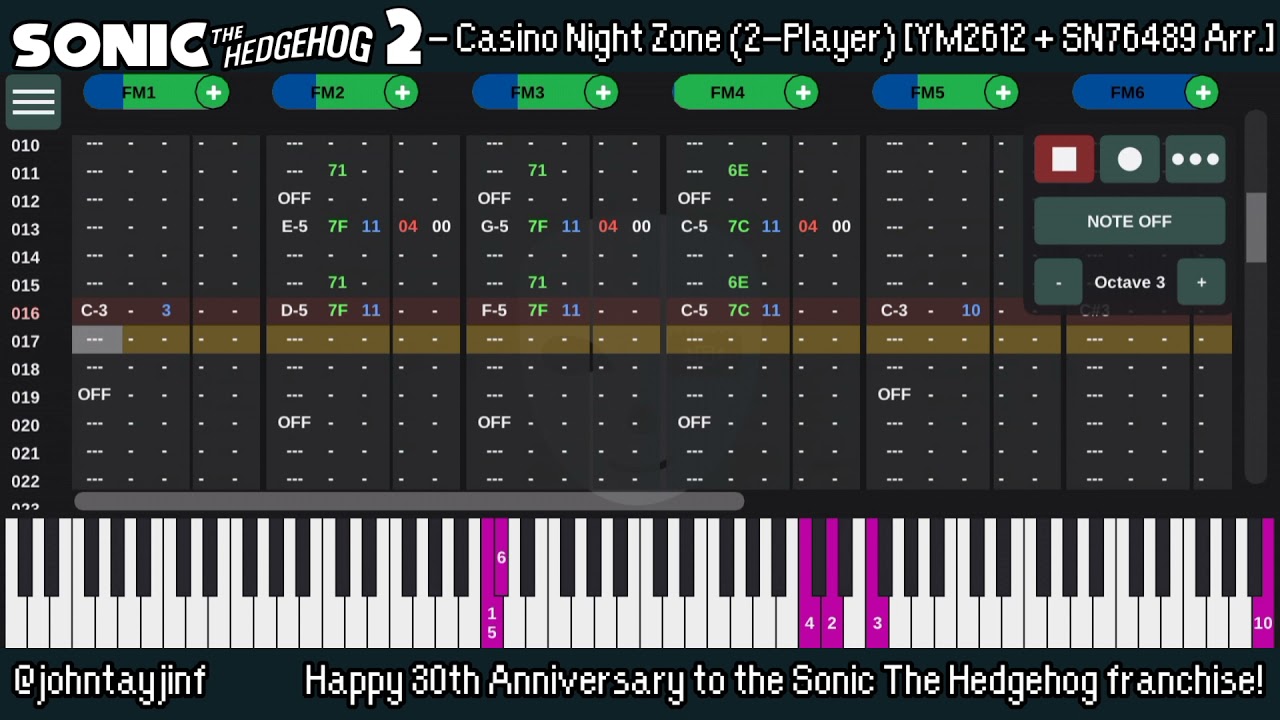 Sonic The Hedgehog 2 - Casino Night Zone (2-Player) [YM2612 + SN76489 Arrangement]