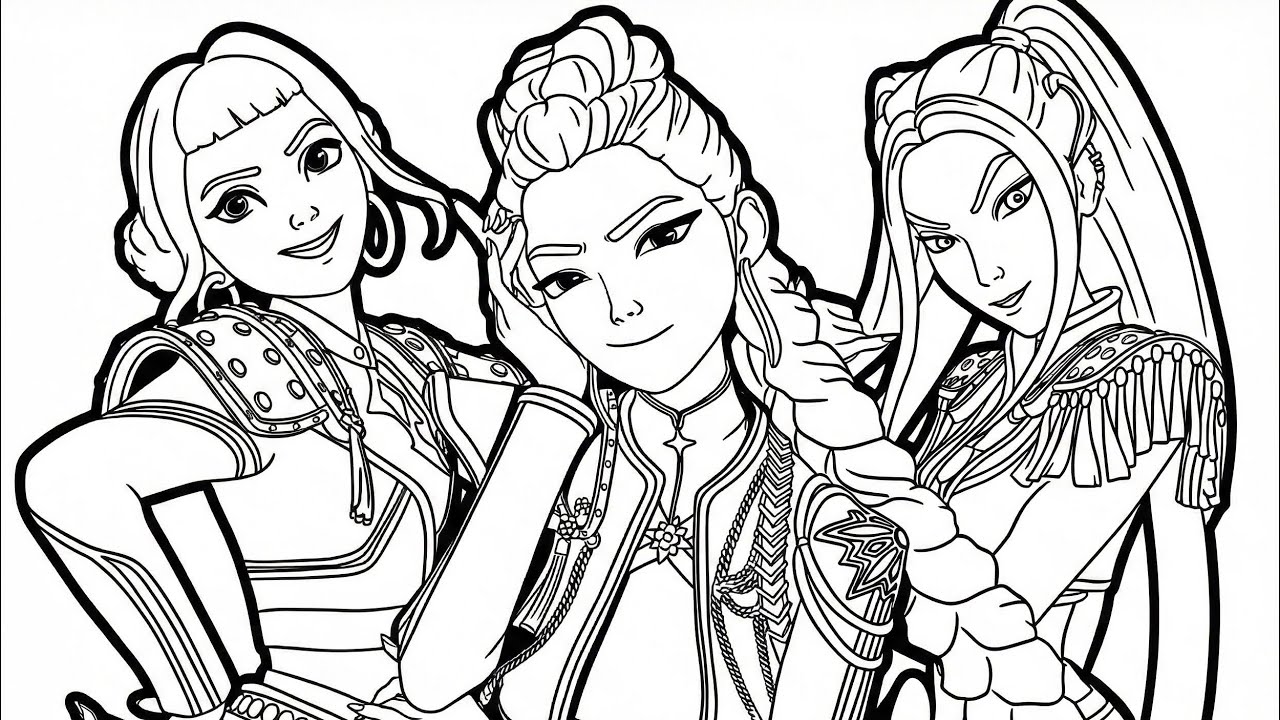 KPop Demon Hunters New Coloring Pages / How to Color Rumi Mira Zoey / Huntrix