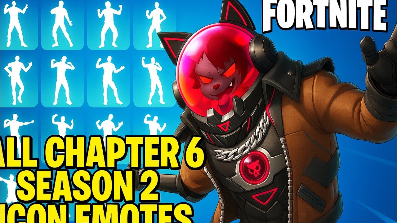 All Fortnite Chapter 6 Season 2 Icon Series Dances & Emotes with Bad Kit Skin