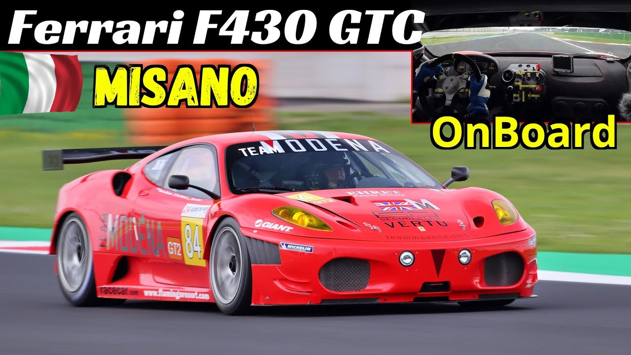 Ferrari F430 GTC/GT2 + OnBoard, Test Day at Misano Circuit, EPIC V8 Sound, Exhaust Pops & Crackles 💥
