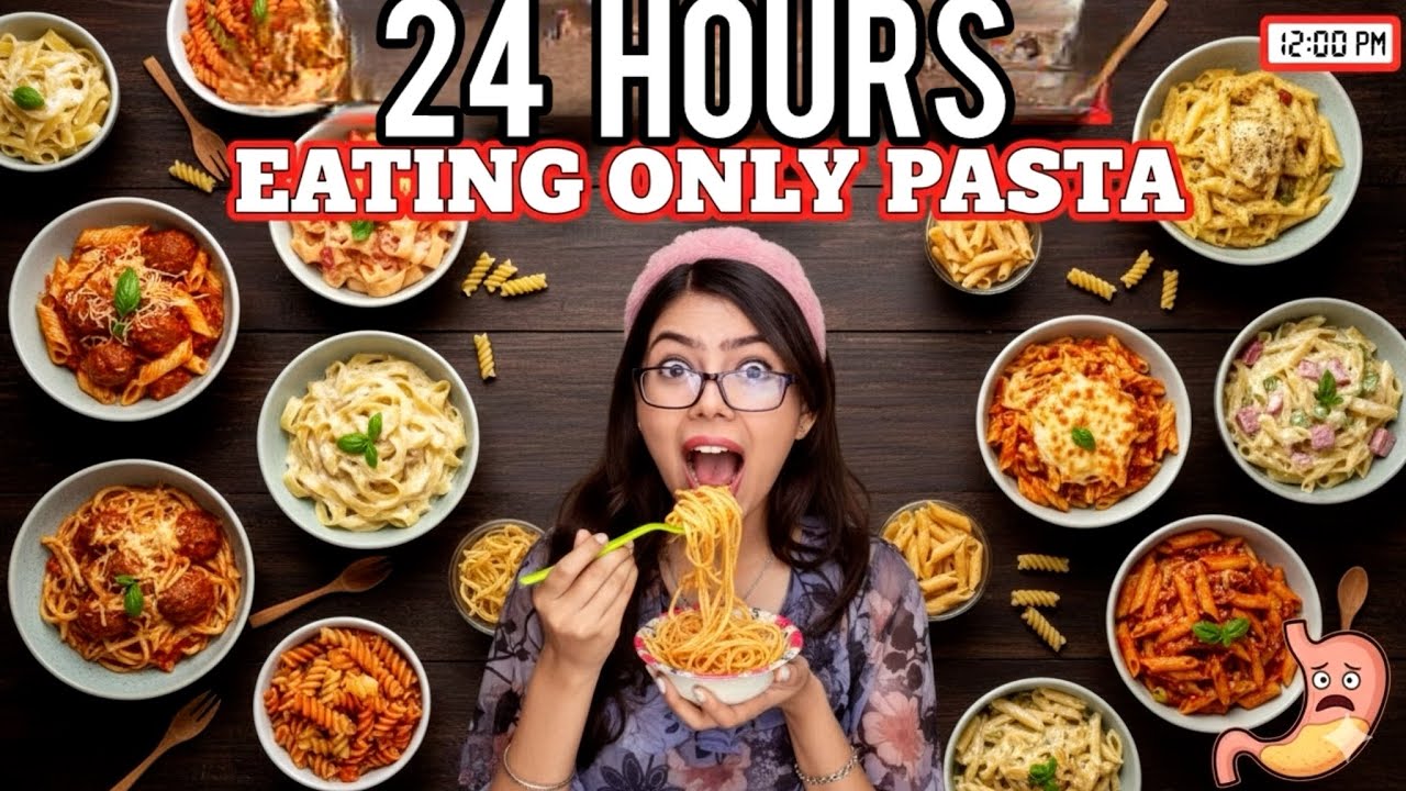 Eating Only Pasta🧿🍝For 24 Hours@ShivShiv1111 @WanderersHub @GarimasGoodlife @AayushSapra @SahilXp2 