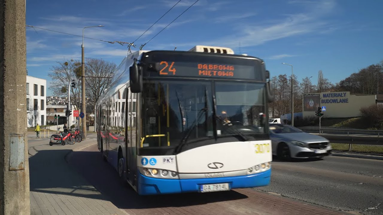 Poland, Gdynia, trolleybus 24 ride from Łowicka to Tymiankowa