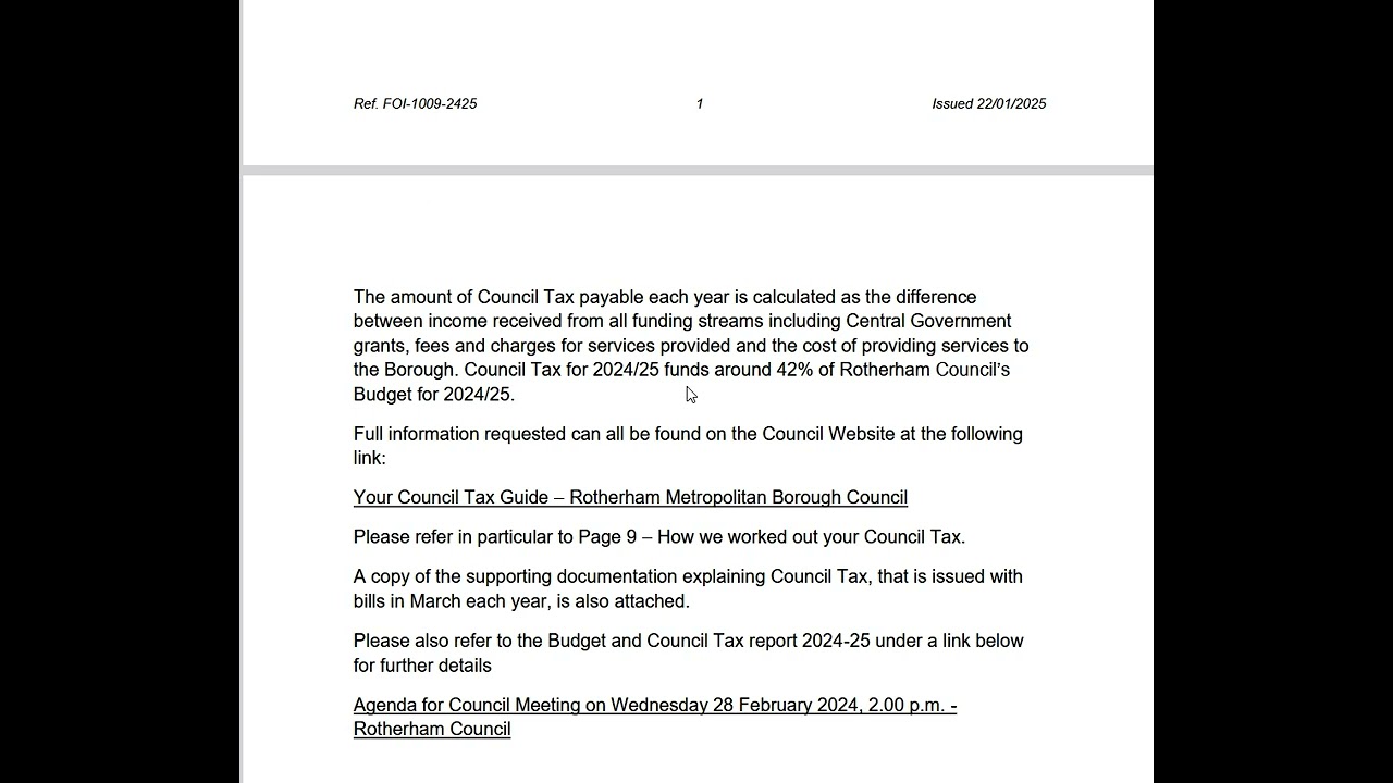 Rotherham borough council tax am I legally obligated to pay it answer from Rotherham council!