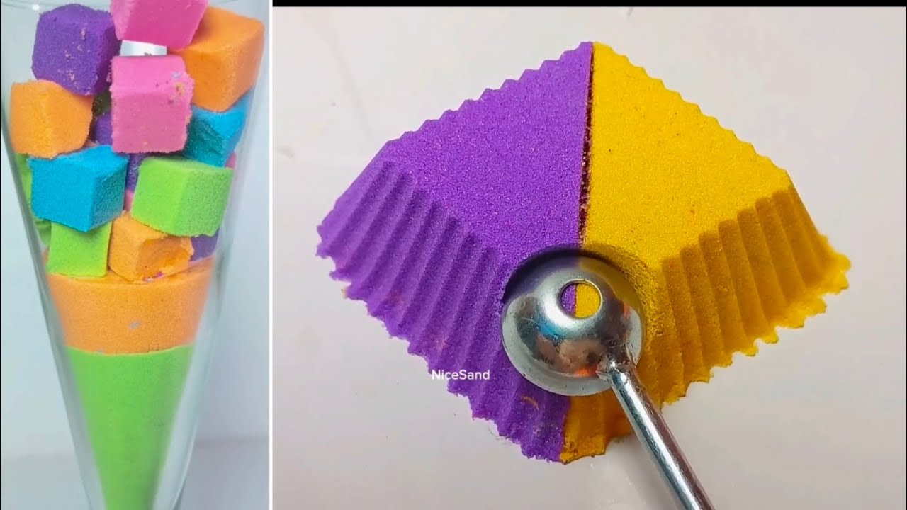 Very Satisfying and Relaxing Kinetic Sand ASMR Video 43 Smooth Cutting Therapy