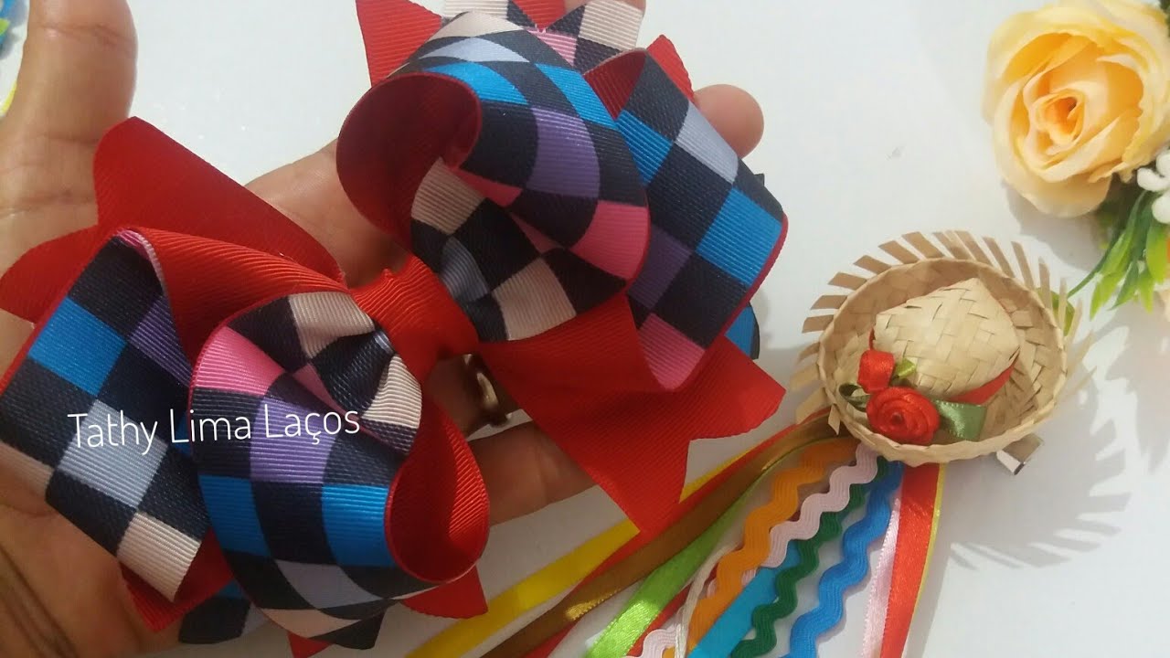 🎀Laço JUNINO+Chapéu removível❤By Tathy Lima