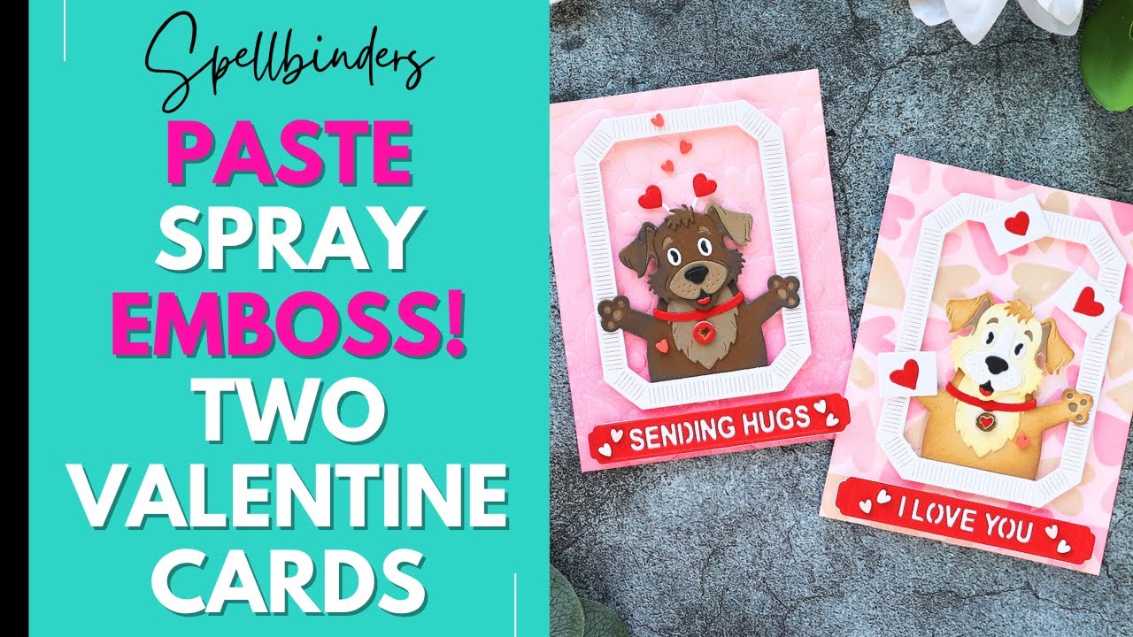 Add Texture to Valentine Cards | Stencils, Sprays & 3D Embossing