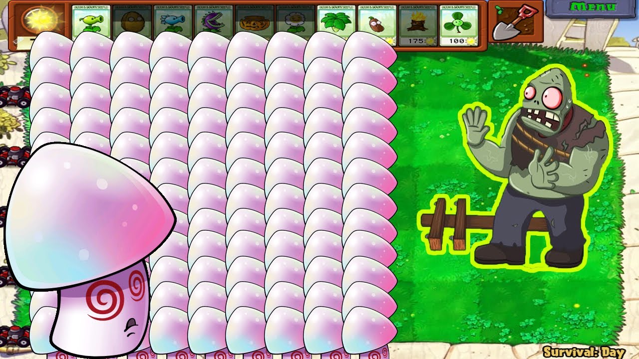Hypno-shroom vs 9999 Football Zombie - Plants vs Zombies