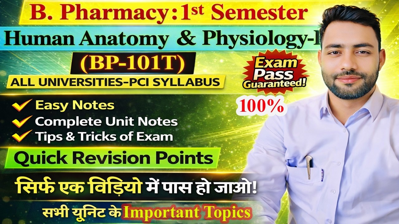 B. Pharmacy 1st Semester | Human Anatomy & Physiology–I Complete PCI Syllabus | All University Exam