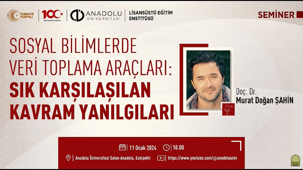 SOSYAL BİLİMLERDE VERİ TOPLAMA ARAÇLARI - Doç. Dr. MURAT DOĞAN ŞAHİN