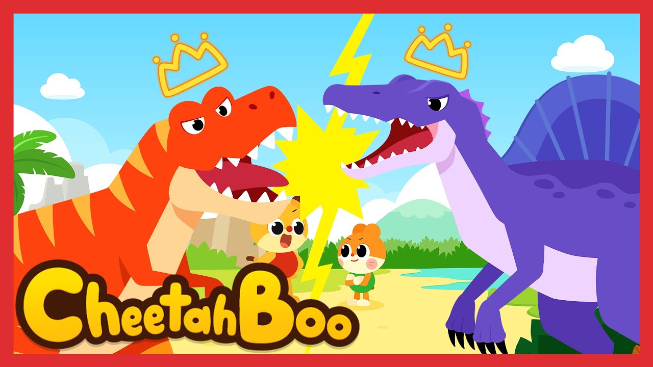[Baru!🥳] Tyrannosaurus VS Spinosaurus | Lagu dino | Lagu Anak | #Cheetahboo