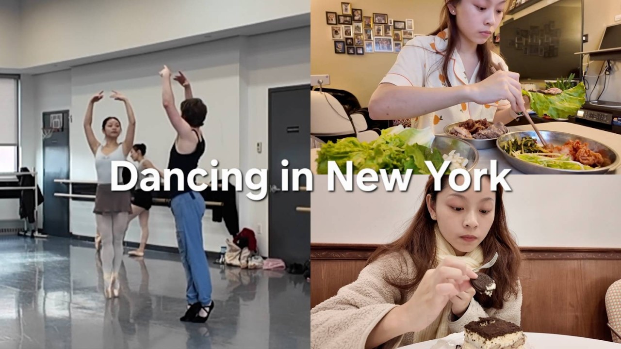 Dancing in New York 🇺🇲｜一週可頌貝果不同吃法｜Too good to go驚喜包｜NY下初雪｜在家吃韓式烤肉｜去Outlet逛街｜紐約司康｜Week 5｜Ballet vlog