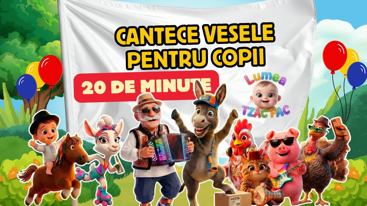 20 Minute Cântece cu Animale 🚜 Voie Bună și Distracție pentru Copii | Lumea Tzac Pac
