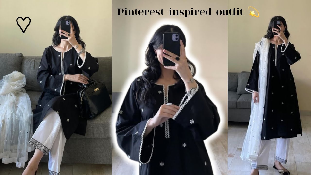 Pinterest inspired outfit ✨️ hand painted dress idea 🤍🖤