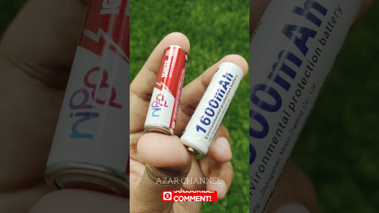 different between Normal battery and Recharge battery 🔋⚡🧲#azarchannel #battery #recharge