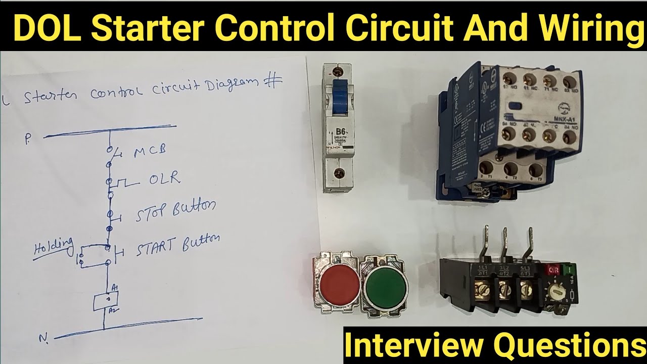 DOL Starter Control Circuit Diagram in Hindi | Electrical Interview Question About DOL Starter