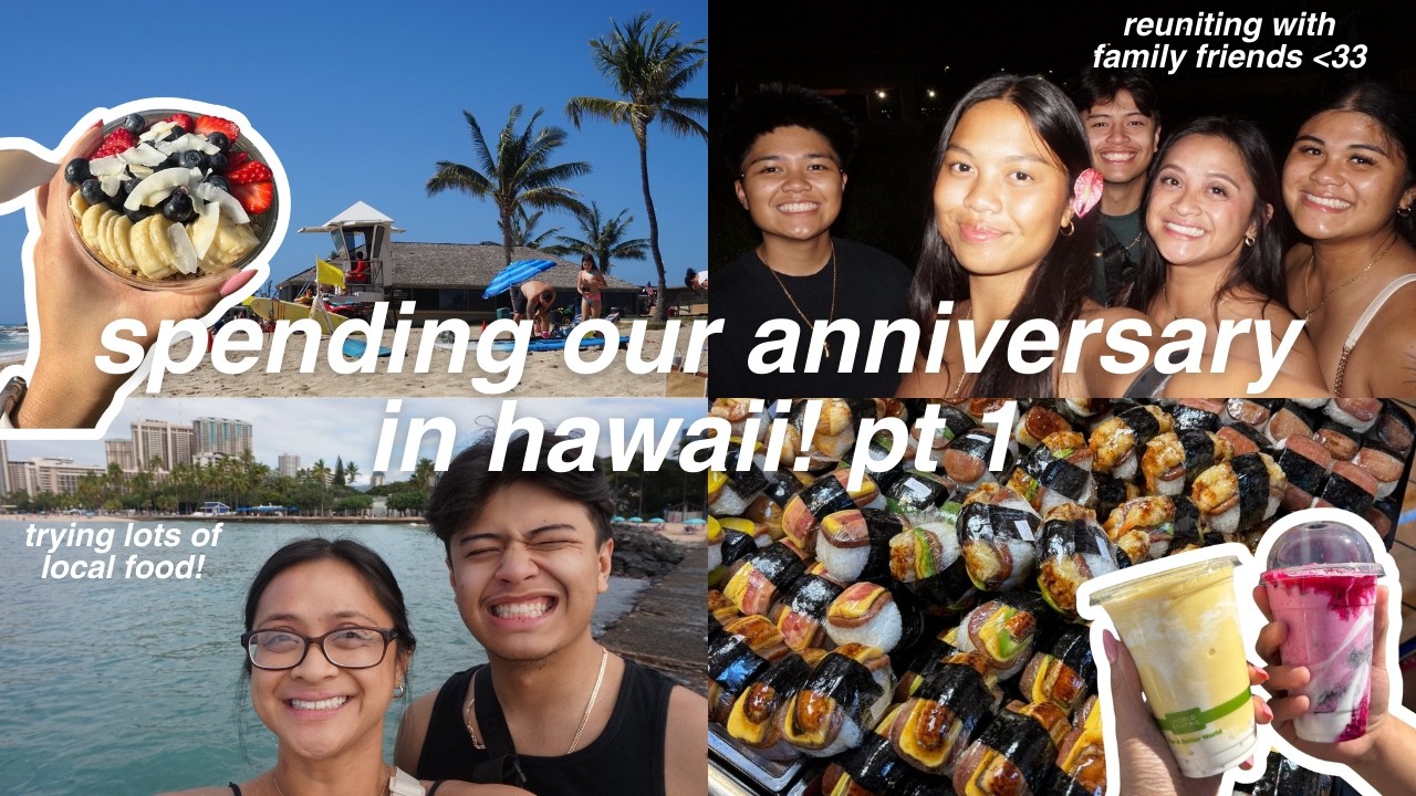 spending our anniversary in hawaii! part 1 | eating local food and reuniting with family friends