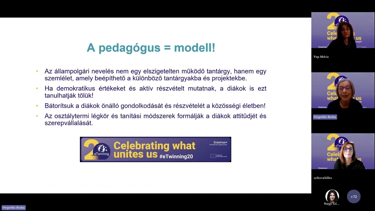eTwinning webinárium – Éves téma: állampolgári nevelés – 2025. május 19.