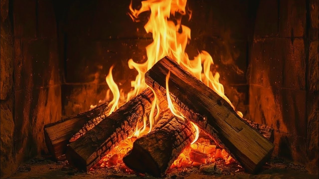 🔥 Cozy Fireplace 4K | Rich Crackling Flames & Warm Cabin Fire