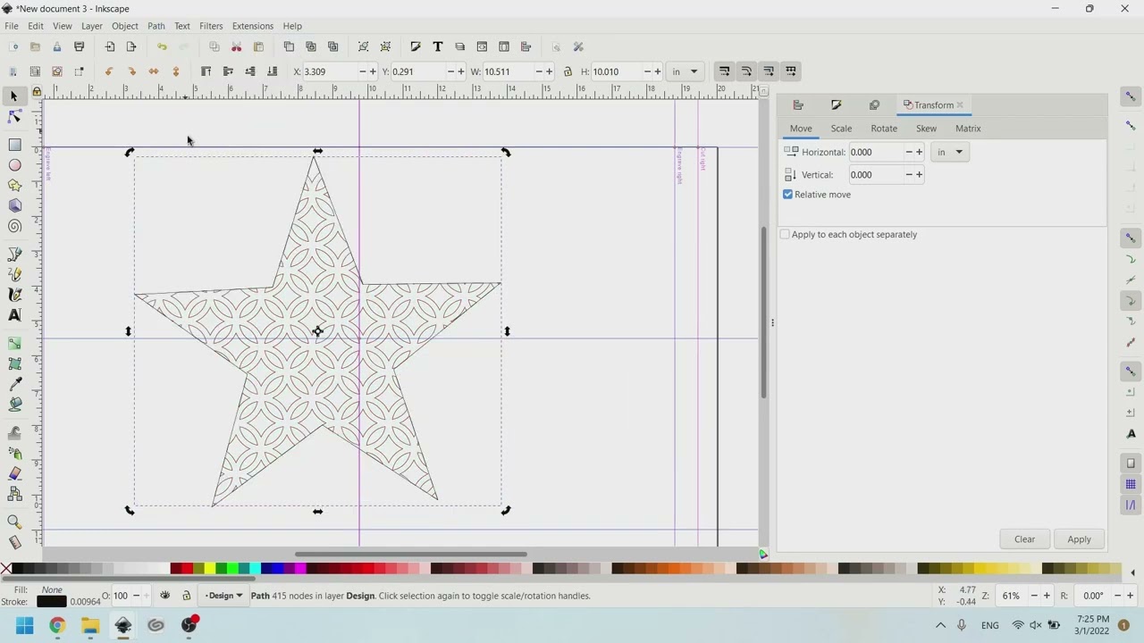 Creating Patterns Inside of a Shape using Inkscape