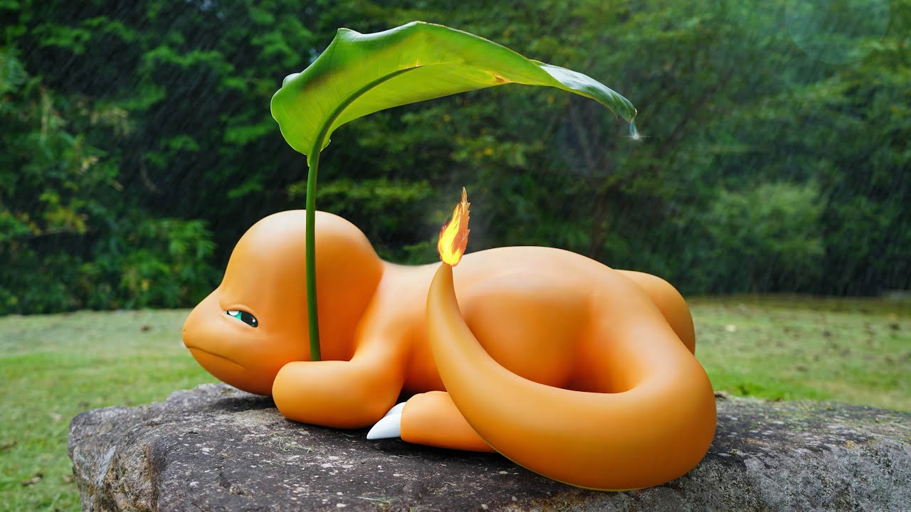 【粘土】ひんしのヒトカゲを作り…救いました！ Making Charmander「Life-size」【ポケモン】/ Pokémon Clay Art