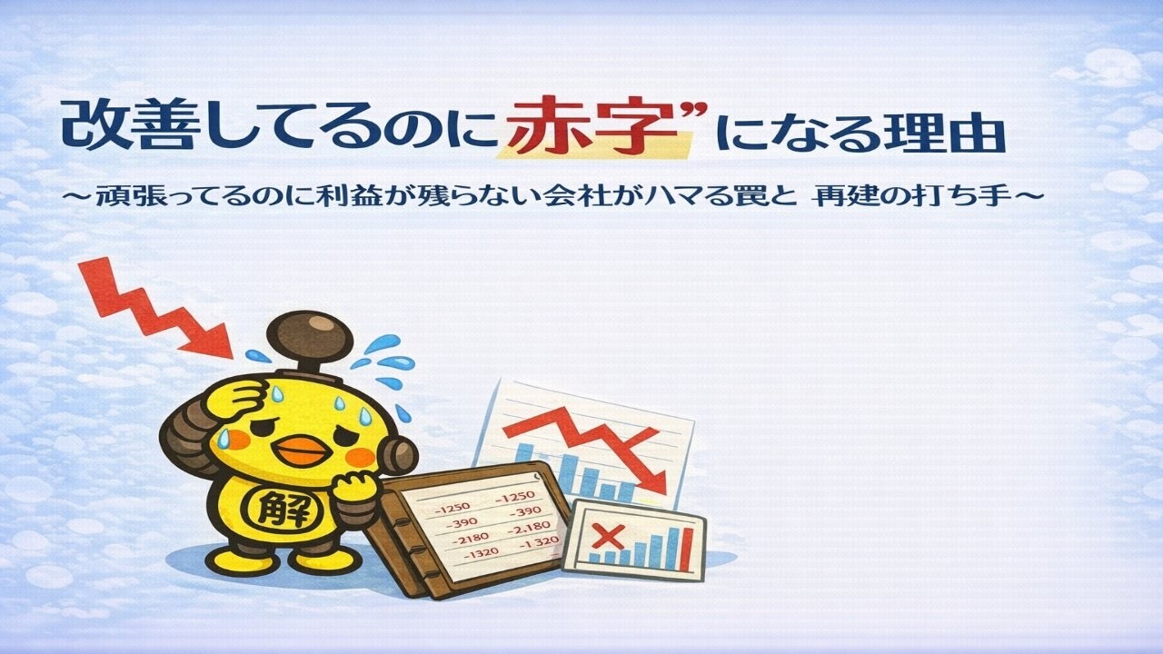 「改善してるのに赤字」になる理由：頑張ってるのに利益が残らない会社がハマる罠と再建の打ち手〜