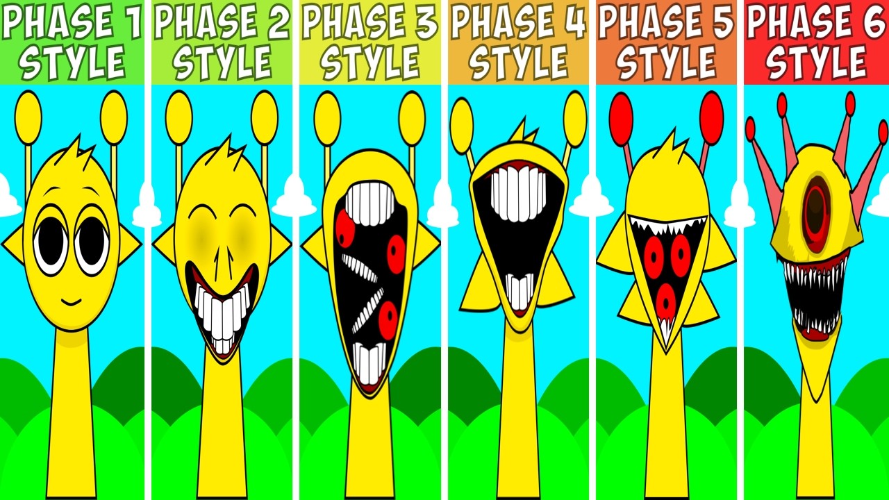 Sprunki Phase 1 VS Phase 2 VS Phase 3 VS Phase 4 VS Phase 5 VS Phase 6 Style | Daylight Version