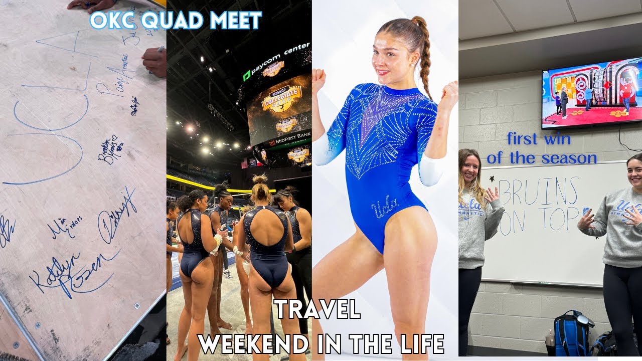 2nd TRAVEL COMPETITION🦋🤍 Oklahoma City, podium training, UCLA W against Arkansas/Kentucky/Ohio St.