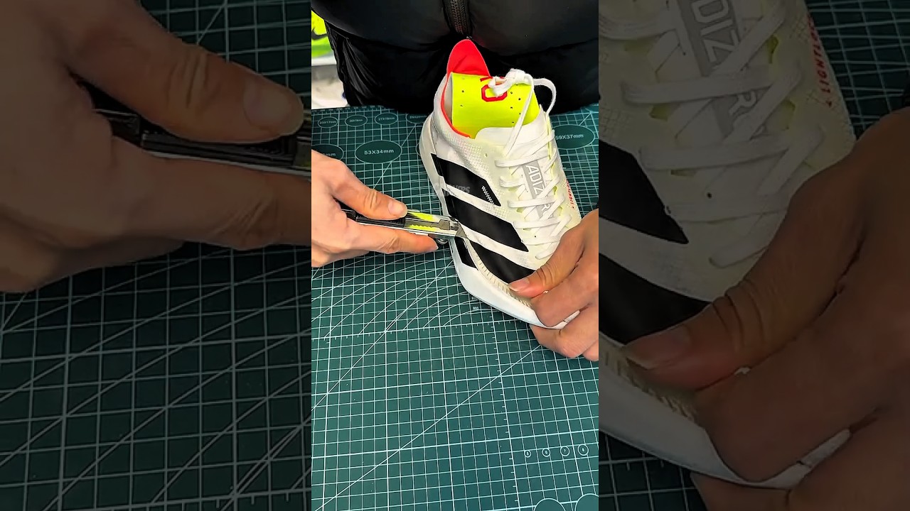 🔥Crazy Experiment: Cutting the Adidas Adizero Adios Pro 4 Running Shoes #shorts #fypシ゚ #runningshoes