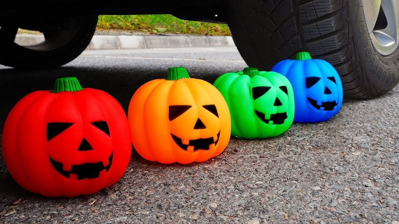 Crushing Experiments Video! &Car vs Crunchy Color Giant Toothpaste Balloons & Soft Things By Car 2