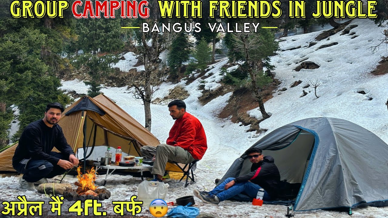 Group Camping With Friends In Deep Snowy Forest | Camping & Cooking With Friends | Camping Trip