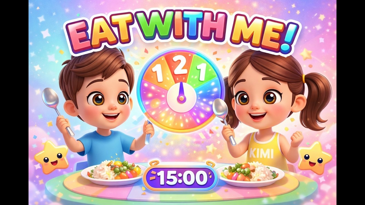 Eat With Kimi & Kimo! 🍽️ 15 Minute Eating Challenge for Toddlers | Fun Mealtime Song Timer