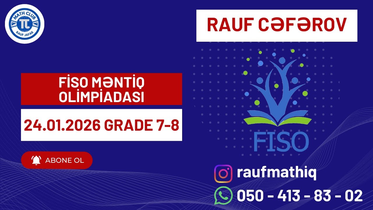 FISO 2026 Məntiq Olimpiadası | 7-8 Sinif (Category 5) | Sualların Tam İzahı (24.01.2026)