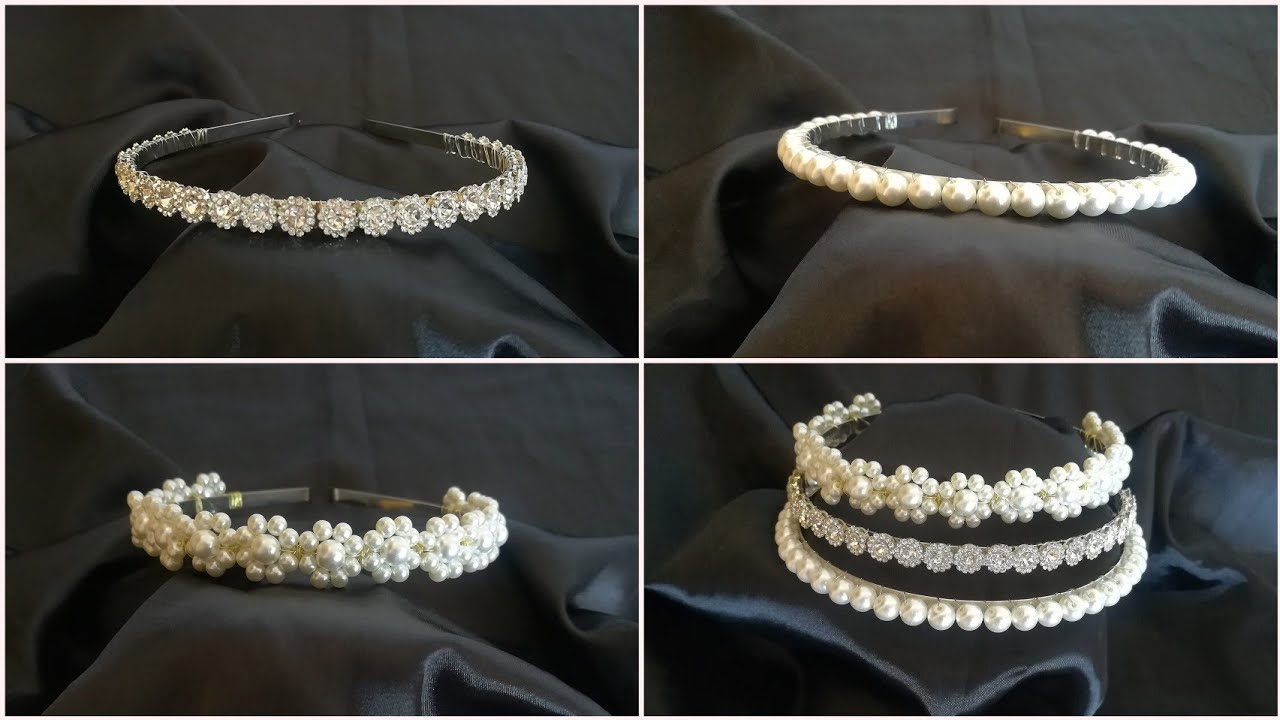 Bridal headband accesories اكسسوارات الشعر للمناسبات: طريقة عمل توك للشعر/accessoires cheveux
