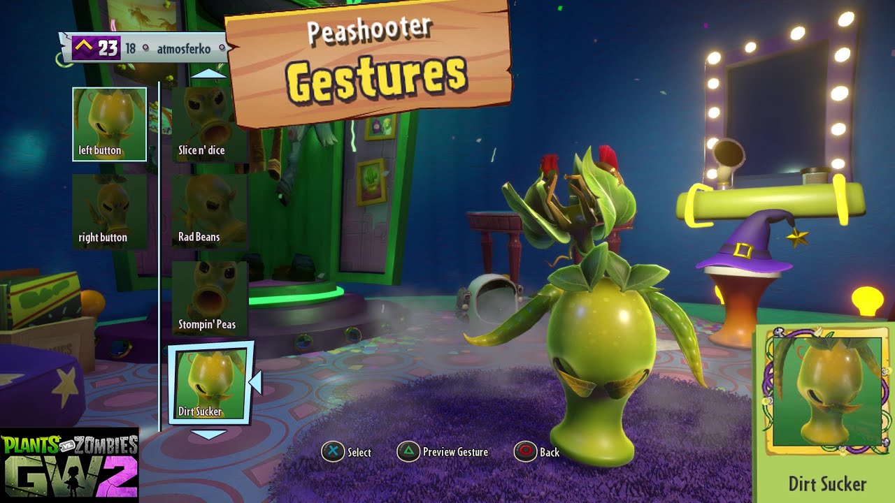 All Peashooter Gestures / Plants vs Zombies Garden Warfare 2