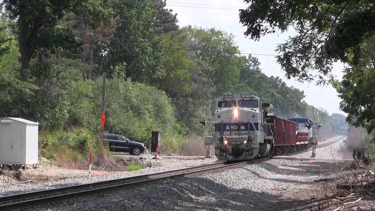 Rare Amtrak Ballast Train with Phase IV P32-8!