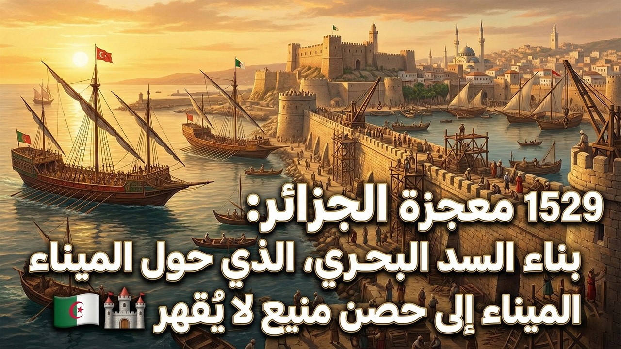 1529 معجزة الجزائر: بناء السد البحري الذي حول الميناء إلى حصن منيع لا يُقهر 🏰